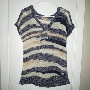 Lucky Brand Loose Fitting Short Sleeve Sweater